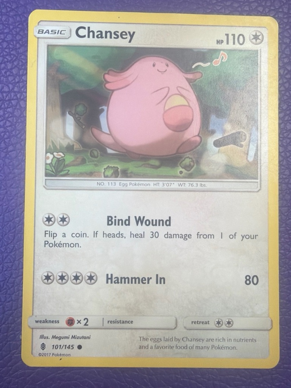 Pokemon Chansey Pink and Yellow Trading Card